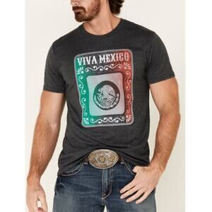 CODY JAMES Viva Mexico Graphic T-Shirt Crew Neck Short Sleeve Dark Gray Size M